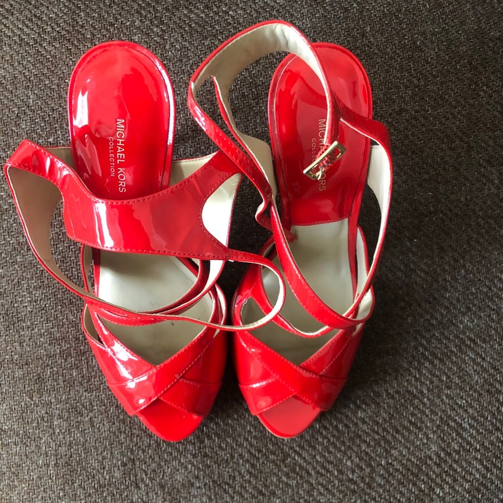 Michael Kors Red Strappy stilettò heels sandals - Picture 5 of 6